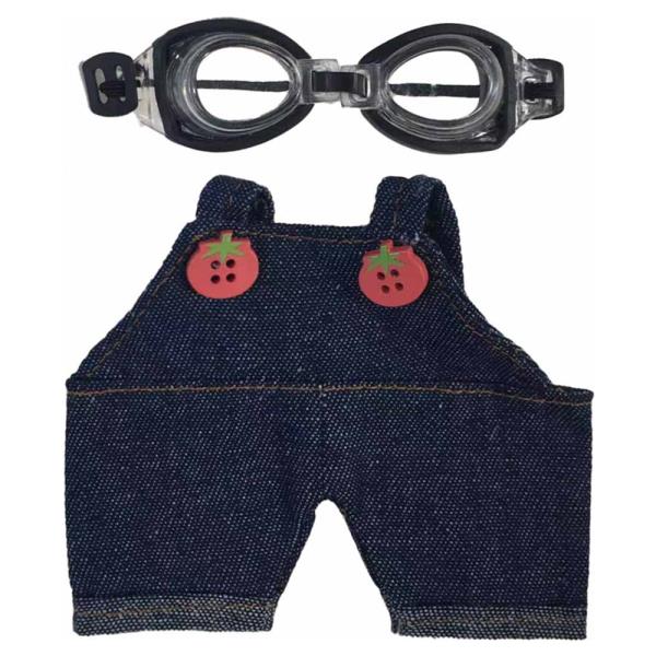 Mini Doll Denim Overalls Outfit Set W Goggles
