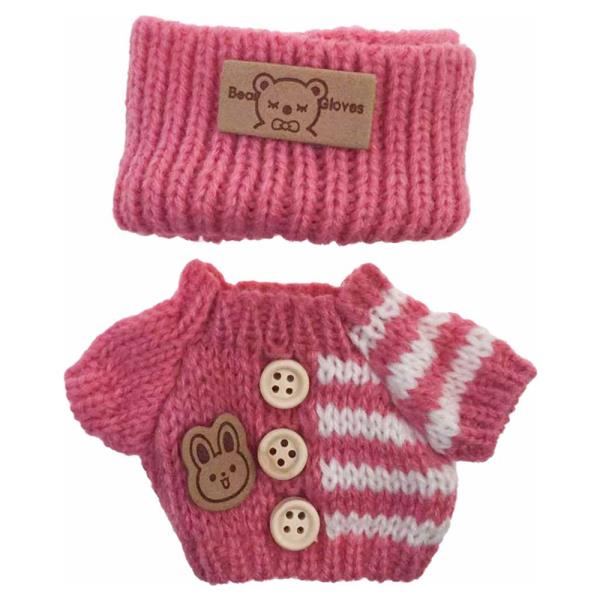 Mini Doll Knitted Sweater W Hair Band Outfit Set