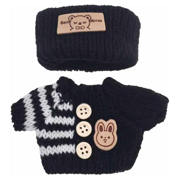 Mini Doll Knitted Sweater W Hair Band Outfit Set