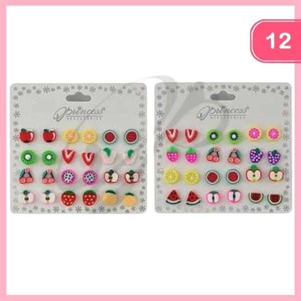 Fruit Stud Earrings (12 Units)