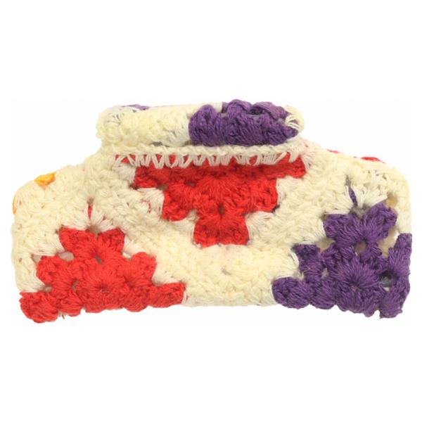 Boho Crochet Knit Hair Claw Clip