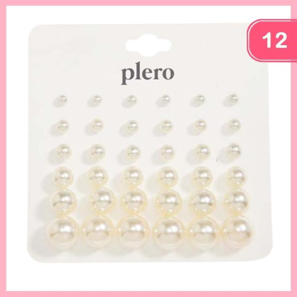 Pearl Stud Earrings (12 Units)