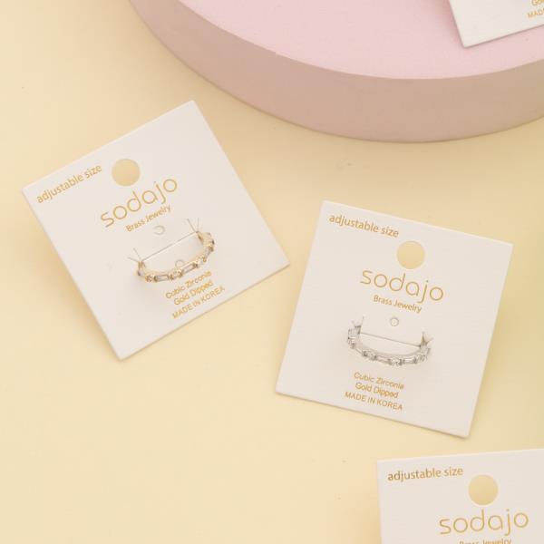 SODAJO CZ Metal Gold Dipped Adjustable Ring