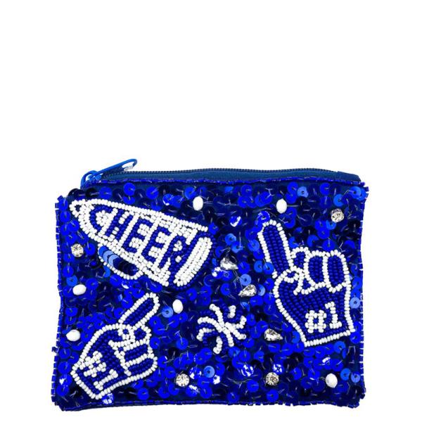 #1 Cheer Hand Seed Bead Sequin Coin Bag