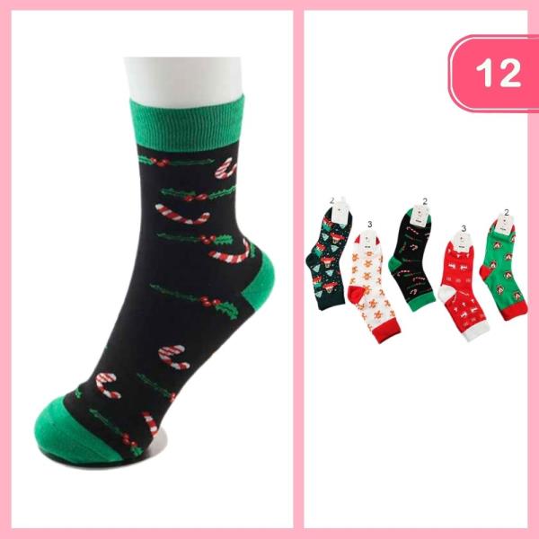 CHRISTMAS SOCKS (12 UNITS)