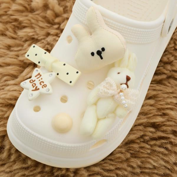 Teddy Bear Bunny Shoe Charm