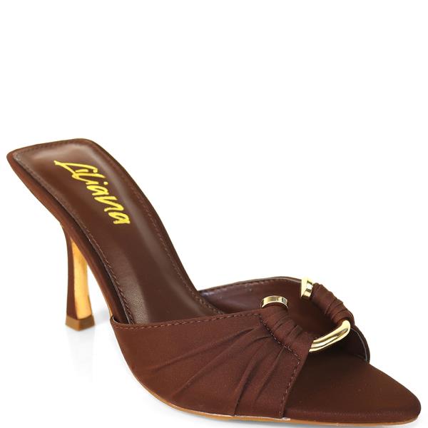 Pointy Peep Toe Pleated Mule (12 Pairs)