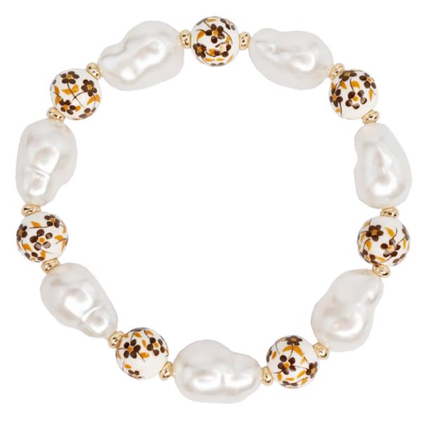 Ceramic Pearl Bead Bracelet