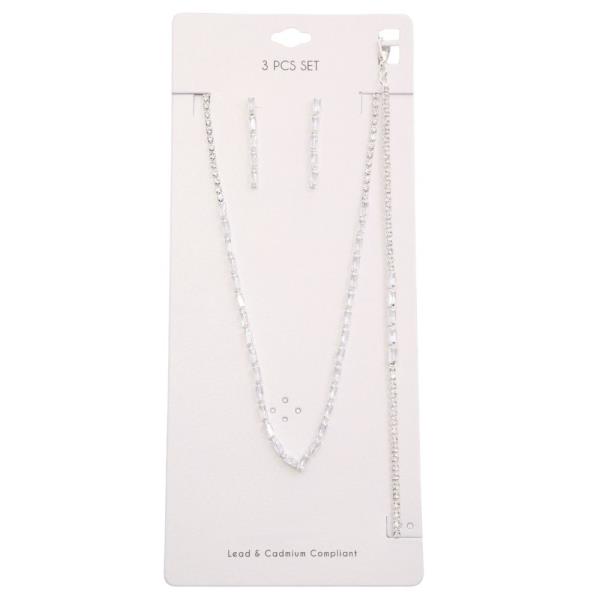 DAINTY RHINESTONE BRACELET NECKLACE SET