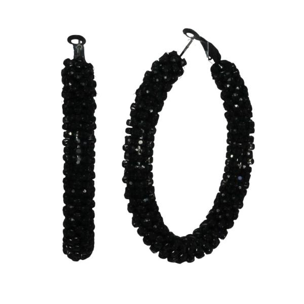 BEADED HOOP EARRING