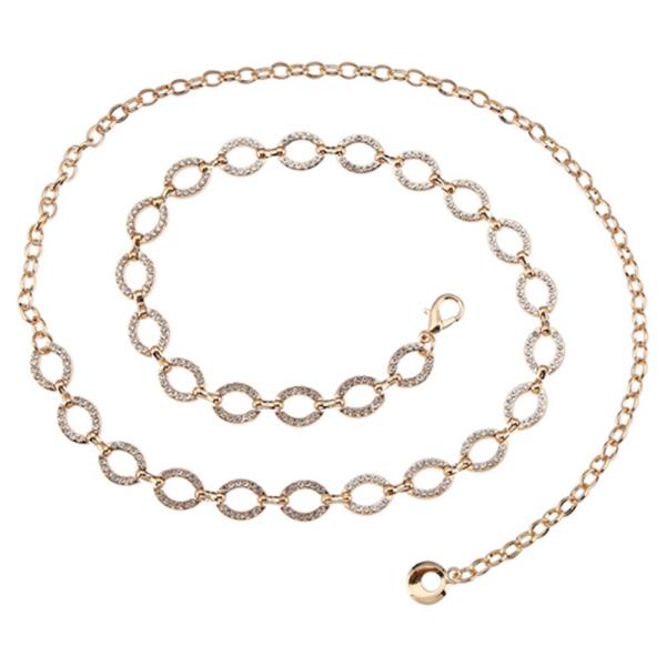 Rhinestone Oval Chain Belt