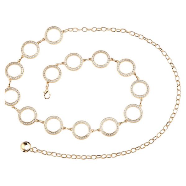 Rhinestone Round Chain Belt