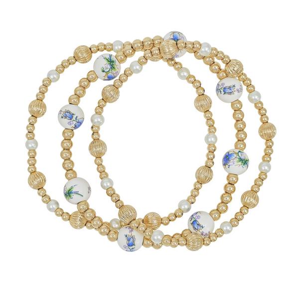Ceramic Pearl Stretch Water Resistant Bracelet