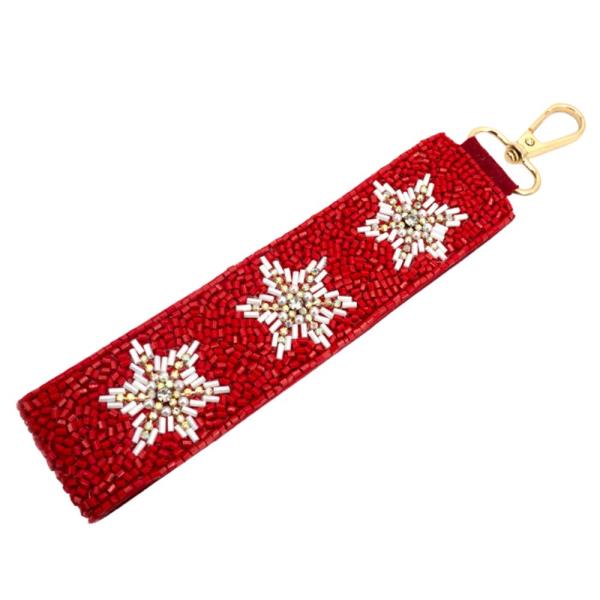 CHRISTMAS SNOWFLAKE HAND STRAP KEYCHAIN