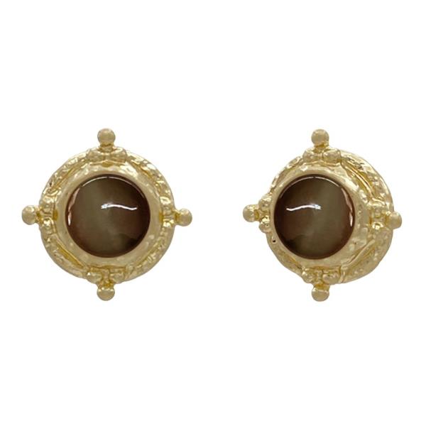 Round Bead Metal Earring