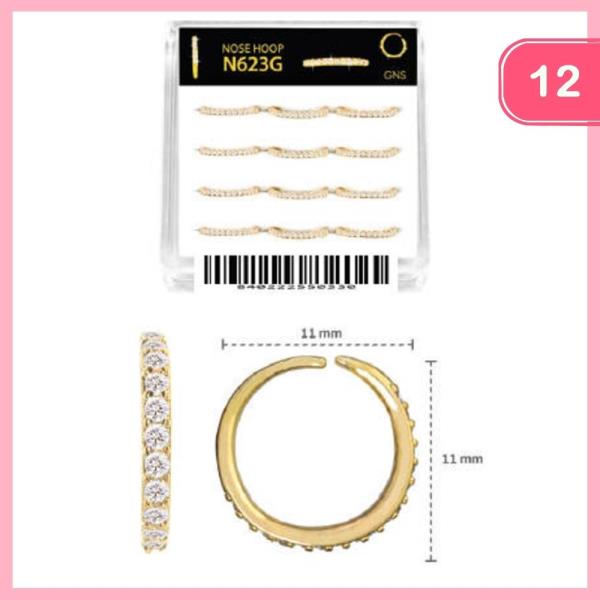 Rhinestone Nose Hoop Ring 1 Box