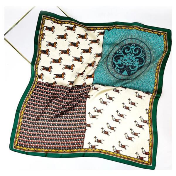 VINTAGE PATCHWORK SQUARE HANDKERCHIEF BANDANA MUSTARD