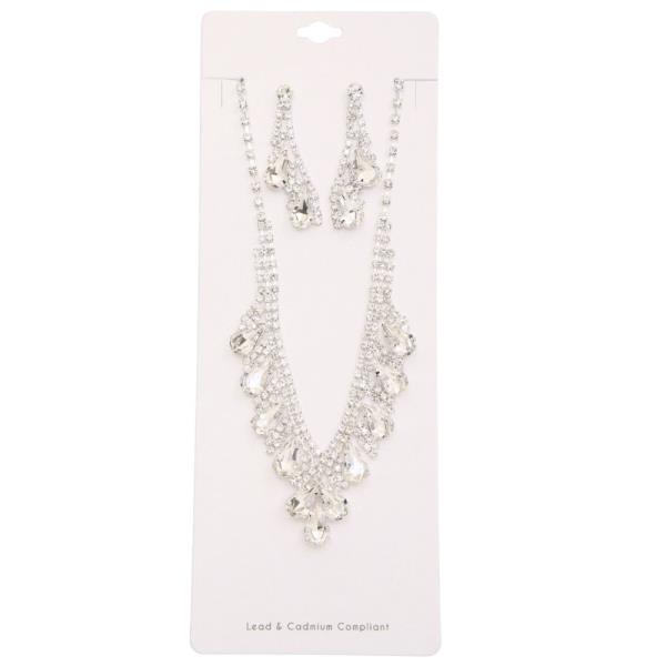 Teardrop Rhinestone Necklace