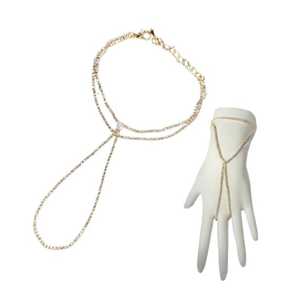 Loop Rhinestone Ring Bracelet