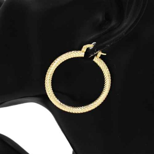 LINED METAL HOOP EARRING