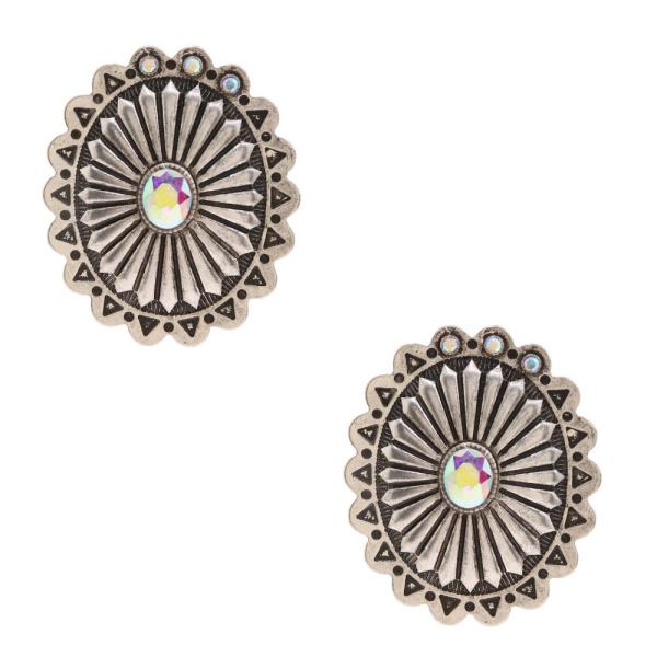 Western Concho Metal Earring