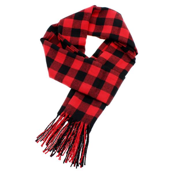 Fringe Oblong Plaid Scarf