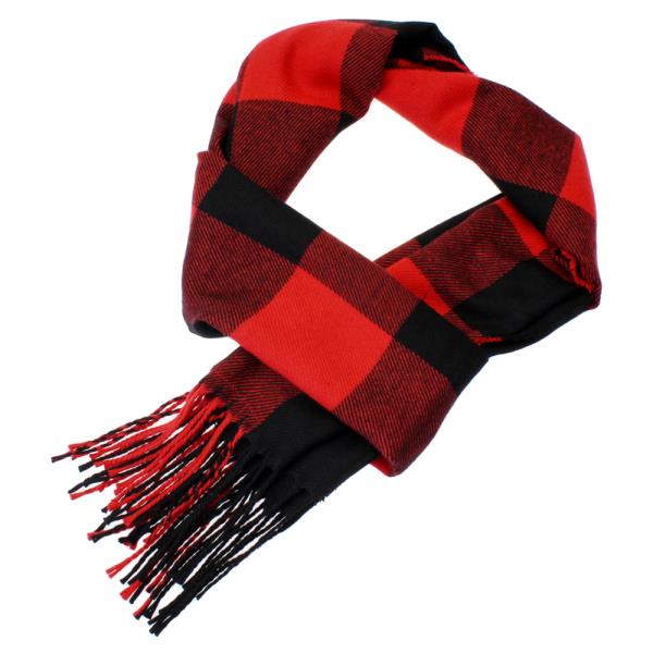Fringe Oblong Plaid Scarf