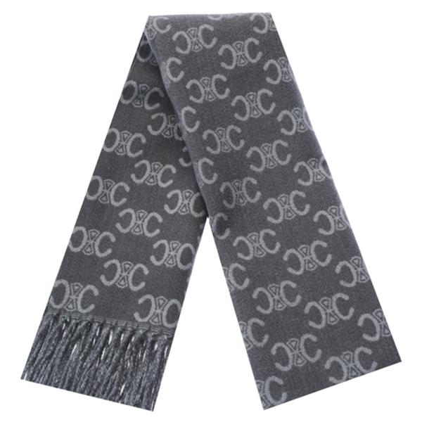 Symbol Monogram Fringe Oblong Scarf