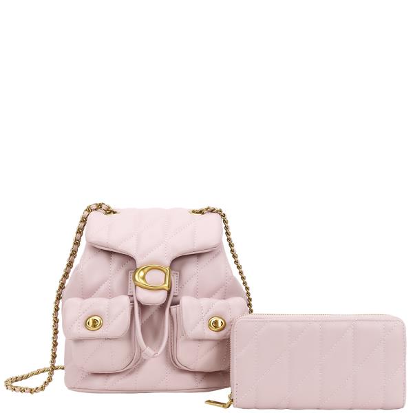 2IN1 QUILTED DESIGN BACKPACK W WALLET SET