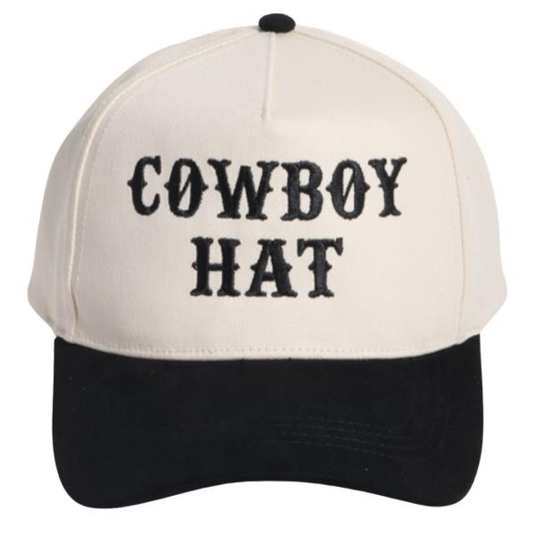 Cowboy Hat Embroidered Suede Brim Baseball Cap