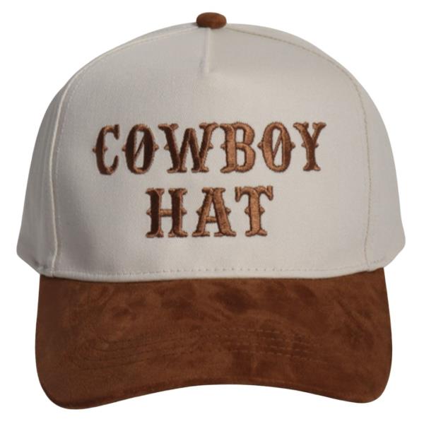 WESTERN COWBOY HAT EMBROIDERED SUEDE BRIM BASEBALL CAP