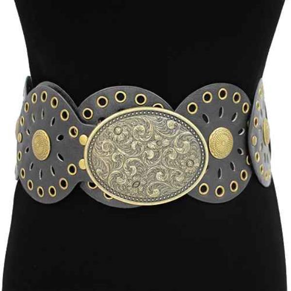 WESTERN Y2K ROUND WIDE BELT