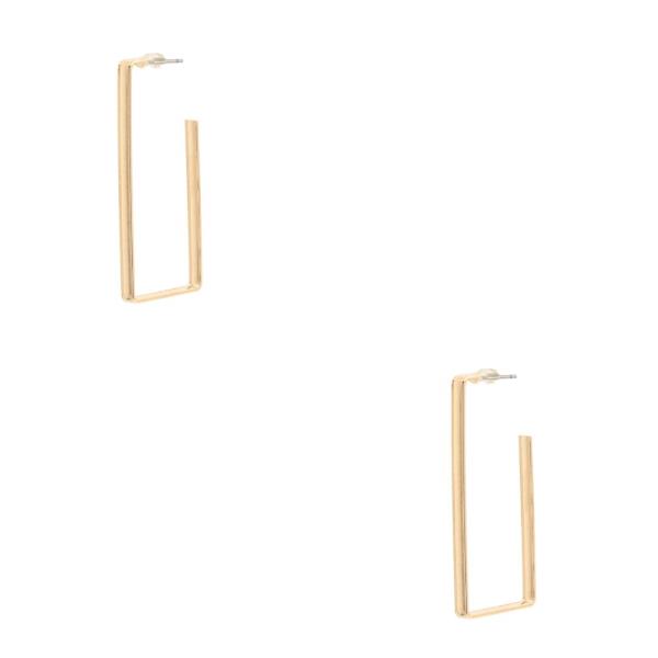 SODAJO OPEN RECTANGLE GOLD DIPPED EARRING