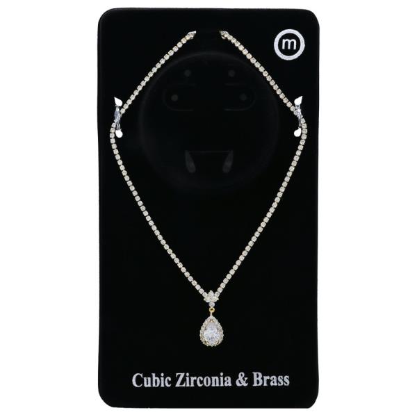 Teardrop CZ Necklace
