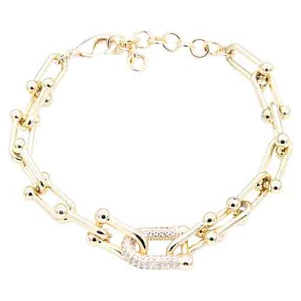 14K Gold Plated Clear CZ Bracelet