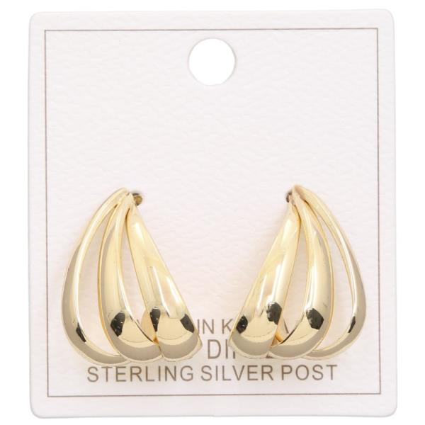 Curve Metal Gold Dipped Earring