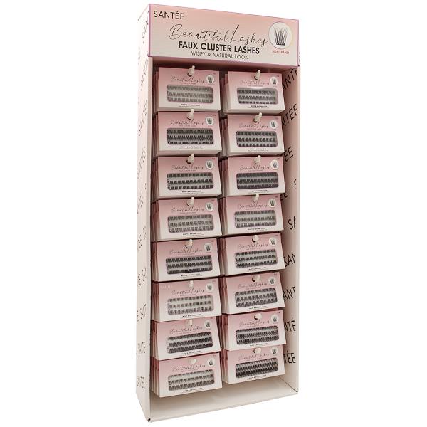 SANTEE BEAUTIFUL CLUSTER LASHES SET W DISPLAY