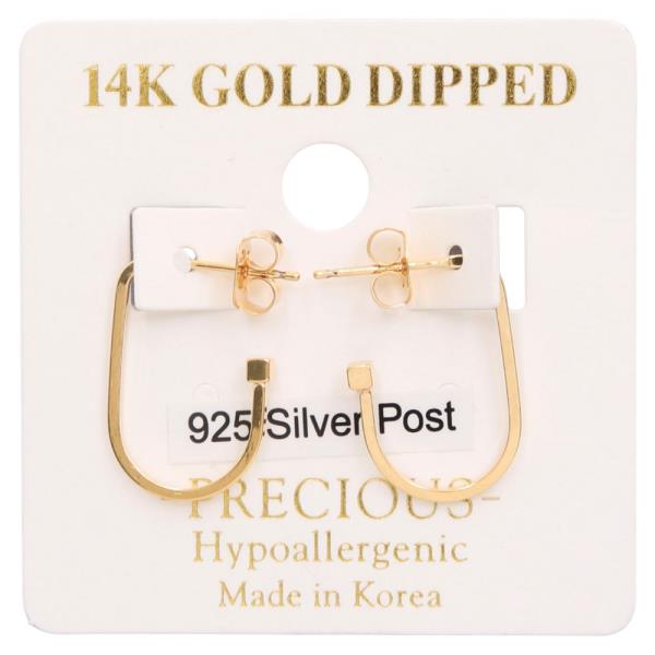 14K Gold Dipped Open Oval Shape Earring