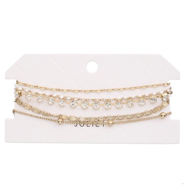 Crystal Layered Bracelet Set