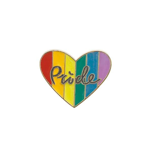 RAINBOW HEART PRIDE BROOCH PIN