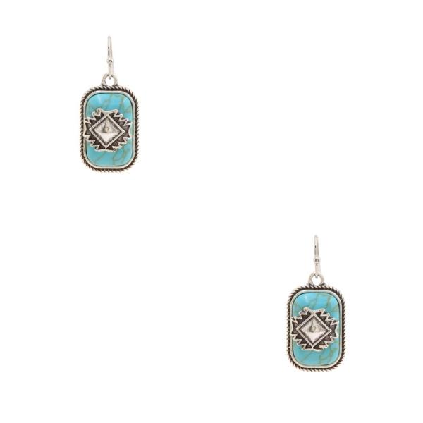 Western Turquoise Bead Dangle Earring