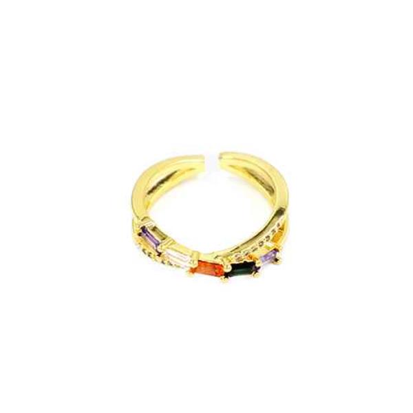Metal Rhinestone Stone Open Adjustable Ring