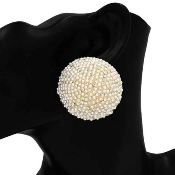 Pearl Beaded Round Stud Earring