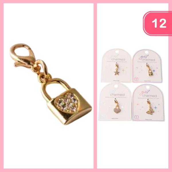 Rhinestone Shape Charm Pendant (12 Units)