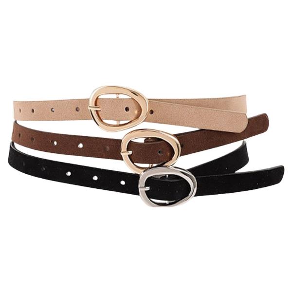 Classic Oval Buckle Belt Trio