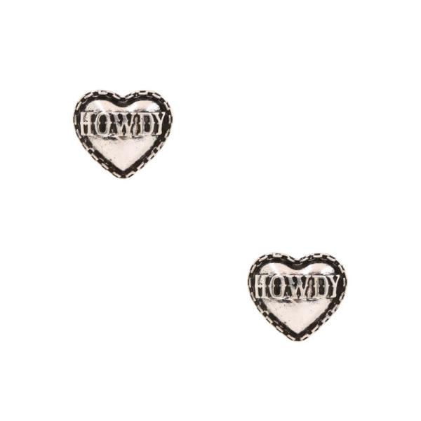 Howdy Heart Shape Metal Earring