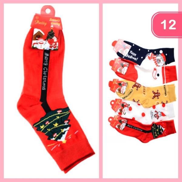 CHRISTMAS SOCKS (12 UNITS)