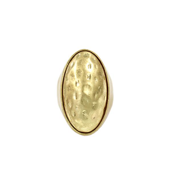 Hammered Metal Oval Shape Ring