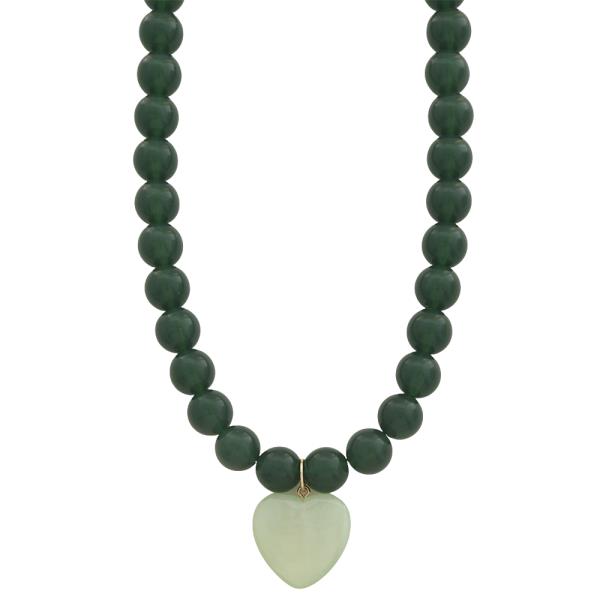 PUFFY HEART BEADED NECKLACE