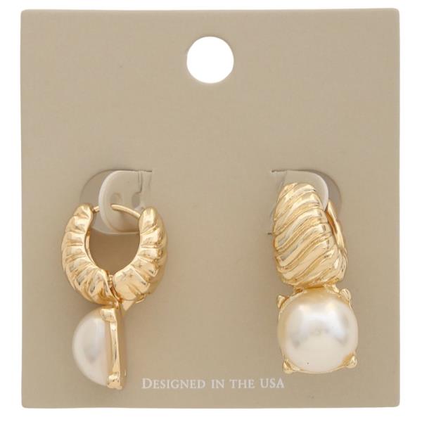 Pearl Bead Huggie Earring